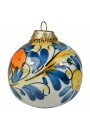 Palla di Natale di Ceramica di Caltagirone foglie blu