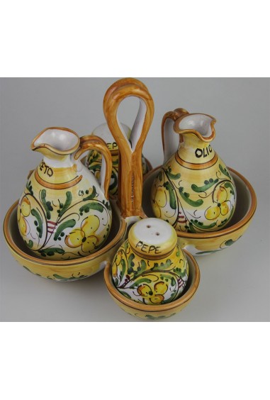 Set menage da tavola in Ceramica di Caltagirone